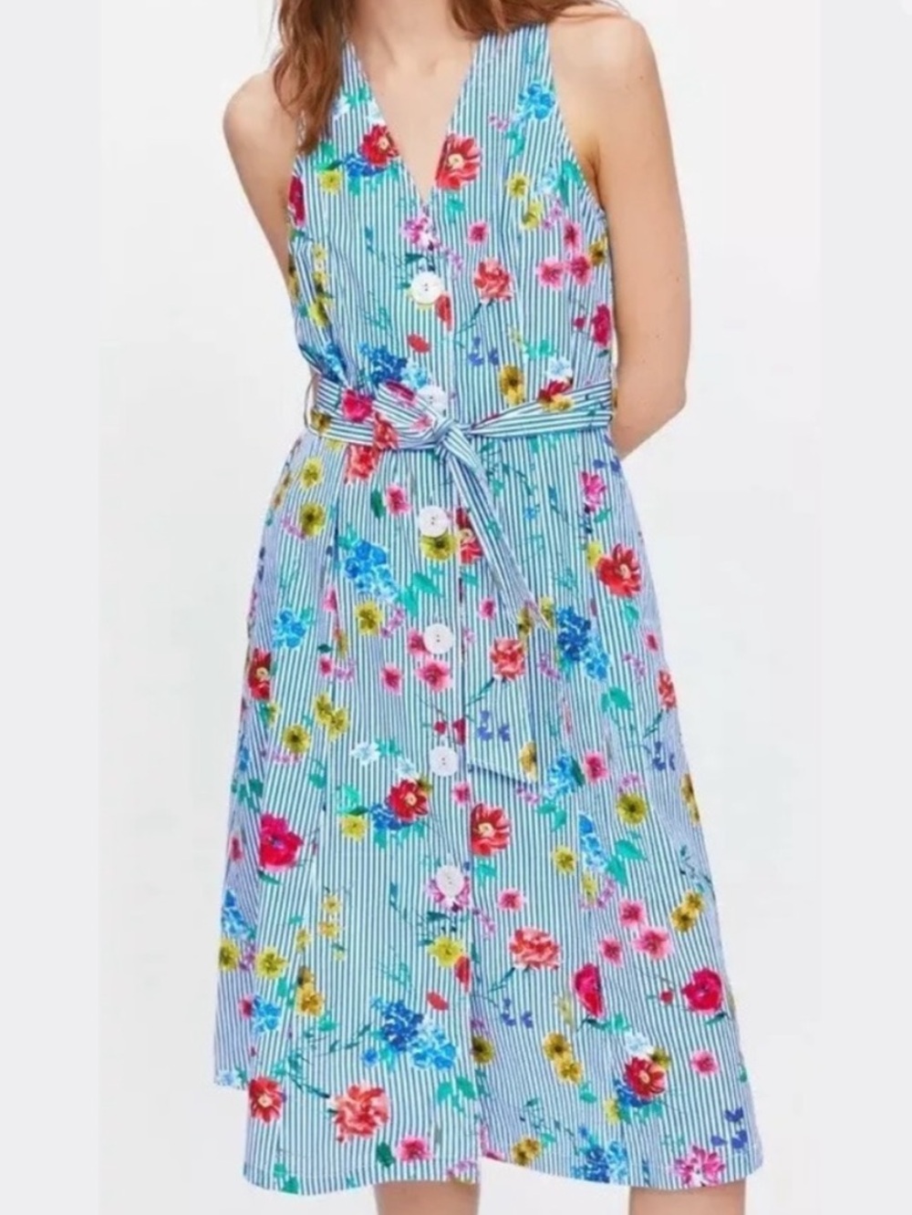 ZARA Button Front, Tie-waist Dress